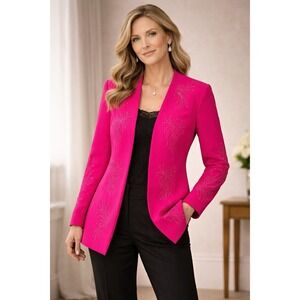 Psalm CIV Pink‎ Embellished Blazer Jacket Women's 14 Formal Church Dress